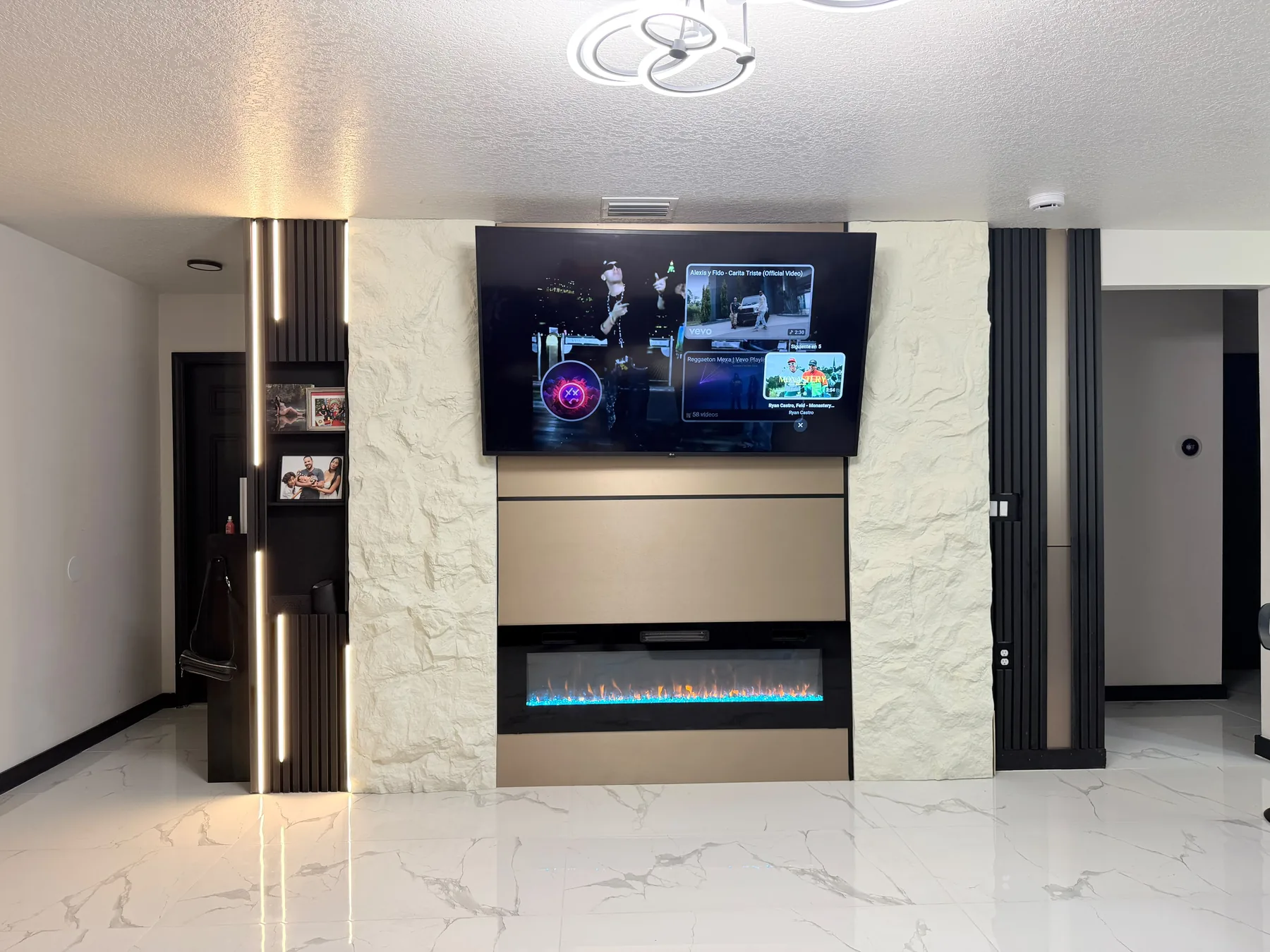 Feature wall and living room remodel